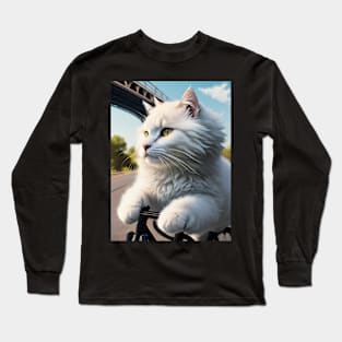 Cat on a Bicycle Long Sleeve T-Shirt